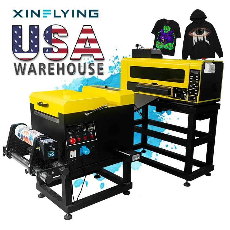 US warehouse stock dtf printer 60 cm 24inch with i3200/4720 print head and Powder Shaking machine