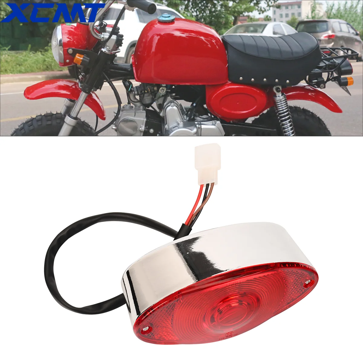 12V Bulb Motorcycle Quad ATV Running Brake License Plate Tail Light Fits For Universal Dirt Pit Bike ATV UTV Buggy Monkey Z50