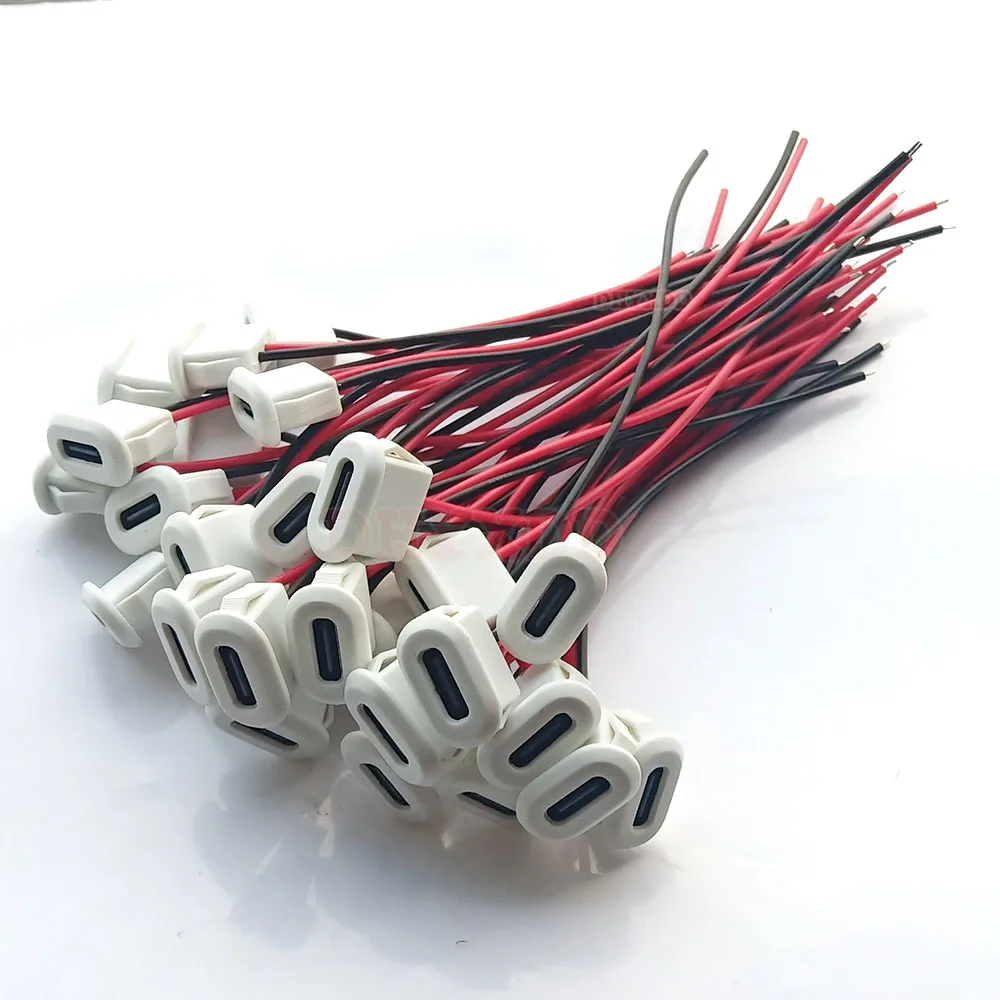 Usb tipo c Conector Tipo-c com Fivela de Cartão Fêmea Carregamento Rápido Jack Porto Usb-c Carregador Tomada Lâmpada de Mesa Elíptica 200x