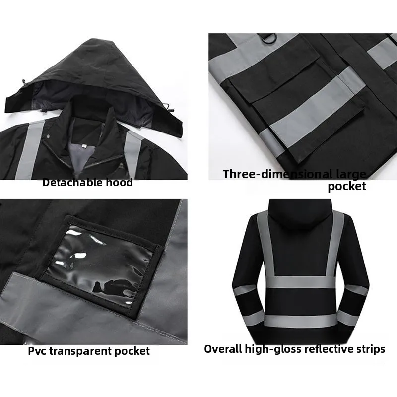 Professional reflective overalls Thin custom printed logo jacket Men's sports overalls Windproof coats Autumn