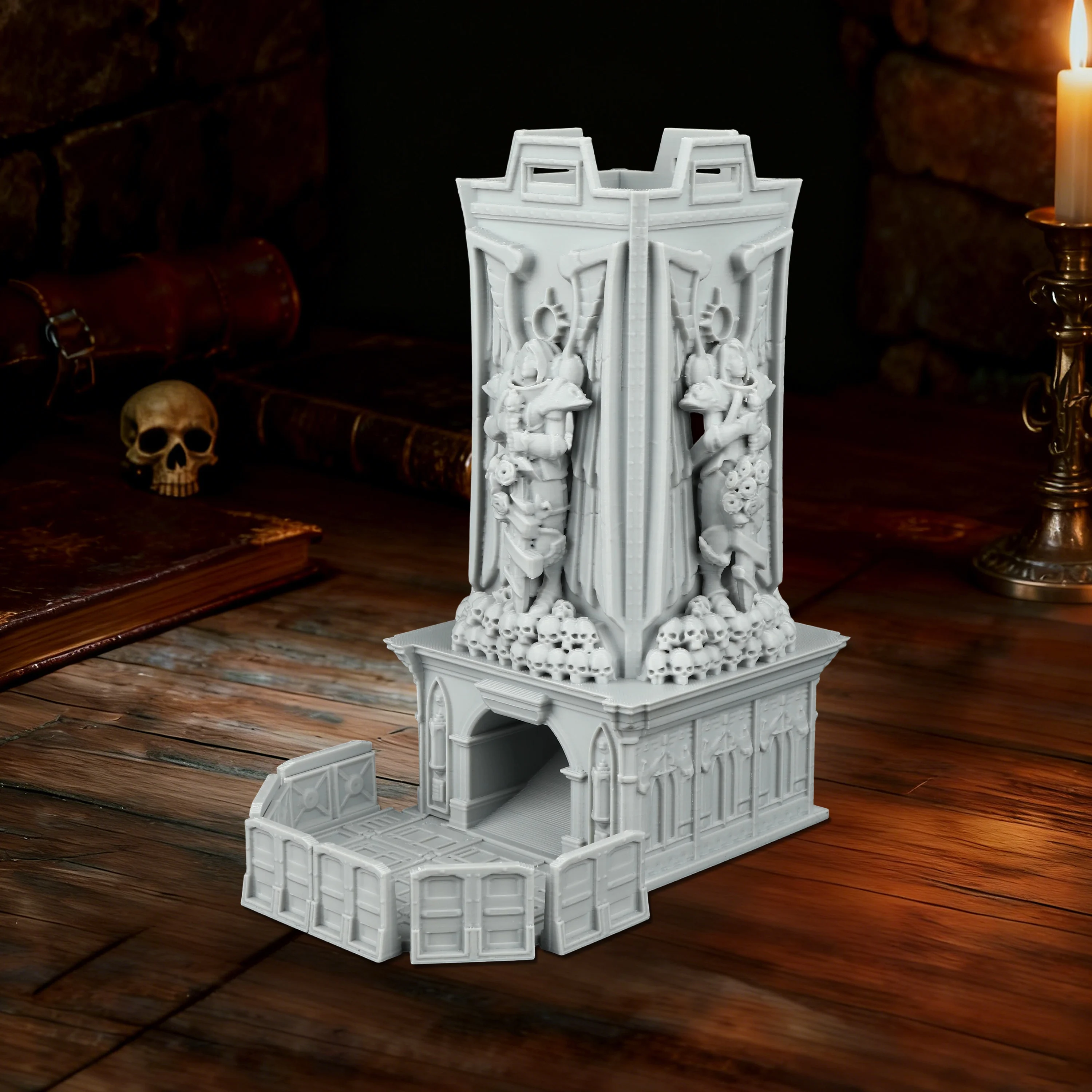 Dice Tower – Gothic Stronghold Roller, High-Randomness TRPG Accessory for Tabletop Games, Sturdy Base & Durable Plastic
