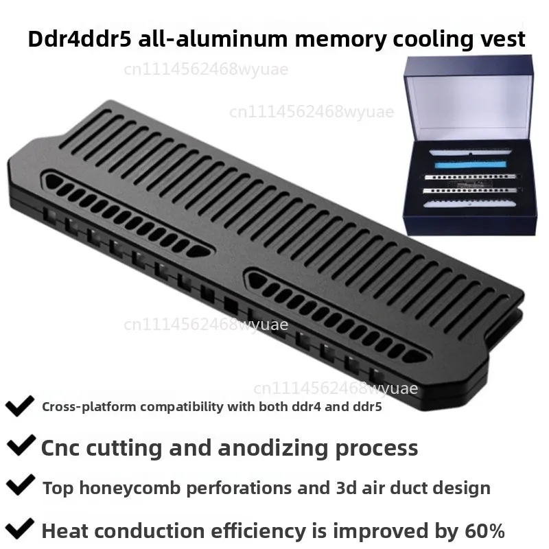 DDR4 DDR5 RAM Heatsink Cooling Cover Single Double Sided Memory Particle Desktop RAM Water Cooling Heat Dissipation Shell
