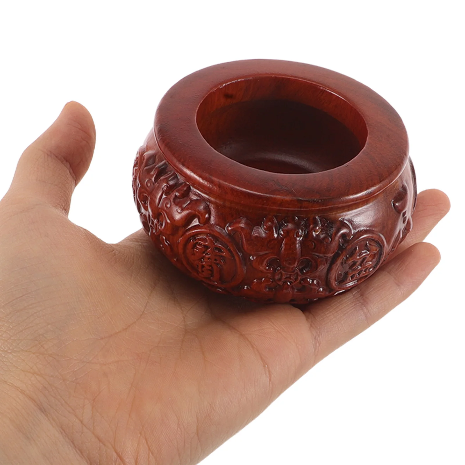 

Wooden Feng Shui Treasure Basin Handmade Carved Abundance Bowl For Wealth Luck Decorative Money Storage Home Office Decor