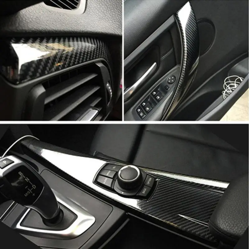 Car Sticker  Glossy Carbon Fiber Vinyl Film Car Wrap Super Glossy 7D Carbon Film with Size 20CM x 152CM Waterproof Film