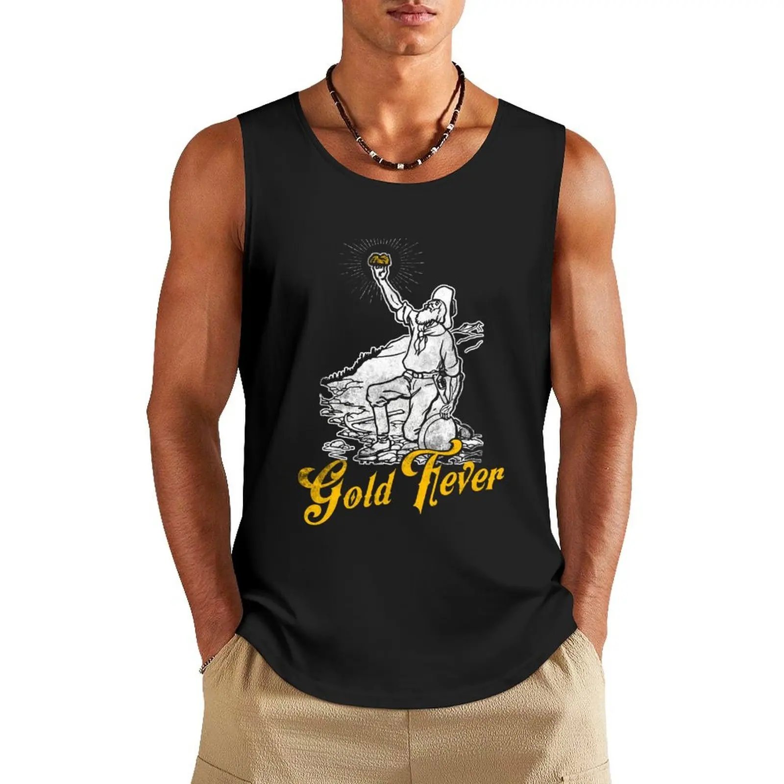 

Gold Panning Design Tank Top gym for men man sexycostume Men's clothes