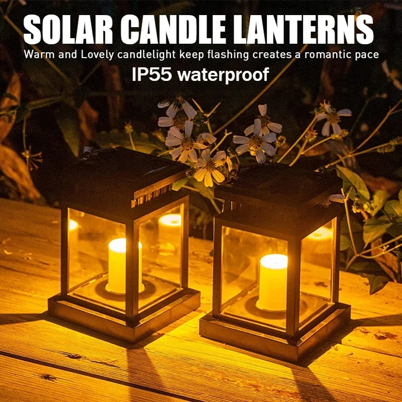 

4/1Pcs Solar Light Candle Outdoor Waterproof Led Retro Hanging Lanterns Lights for Garden Patio Umbrella Tent Tree Yard Camping