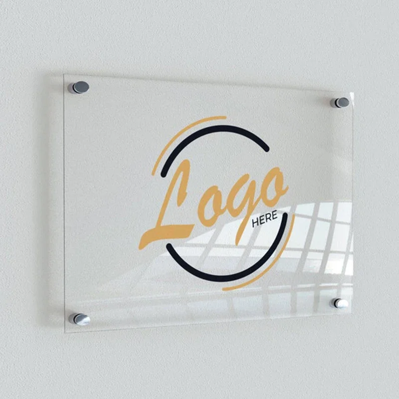 Business Addresses Custom LOGO Sign Store Door Plate Transparent  Plexiglass  Acrylic Billboard Decoration