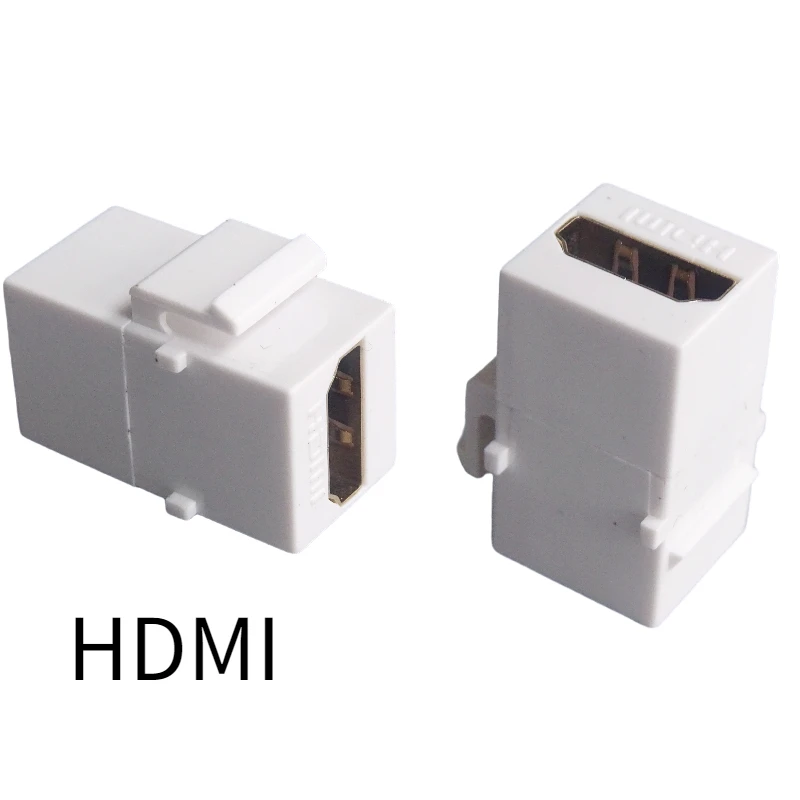 5 buah HDMI versi 2.0 siku 90 derajat konektor dengan kait dukungan pemasangan panel, hitam dan putih