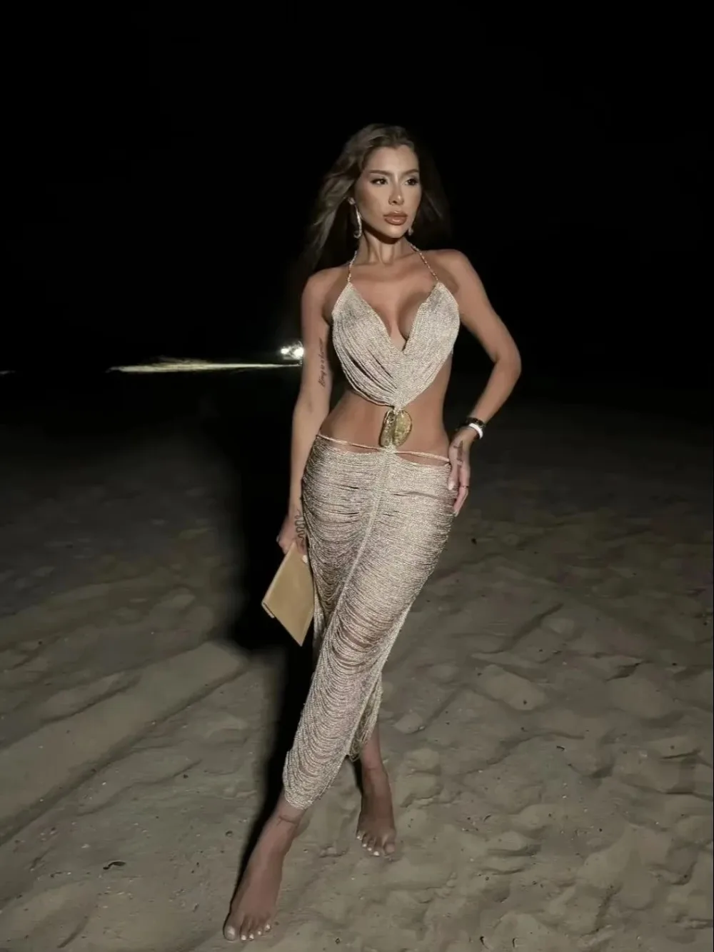 Uitgesneden V-hals Midi-jurk Dames Zomer Kwastje Backless Bodycon Feestjurken Slanke Maxi Vestidos Vakantie