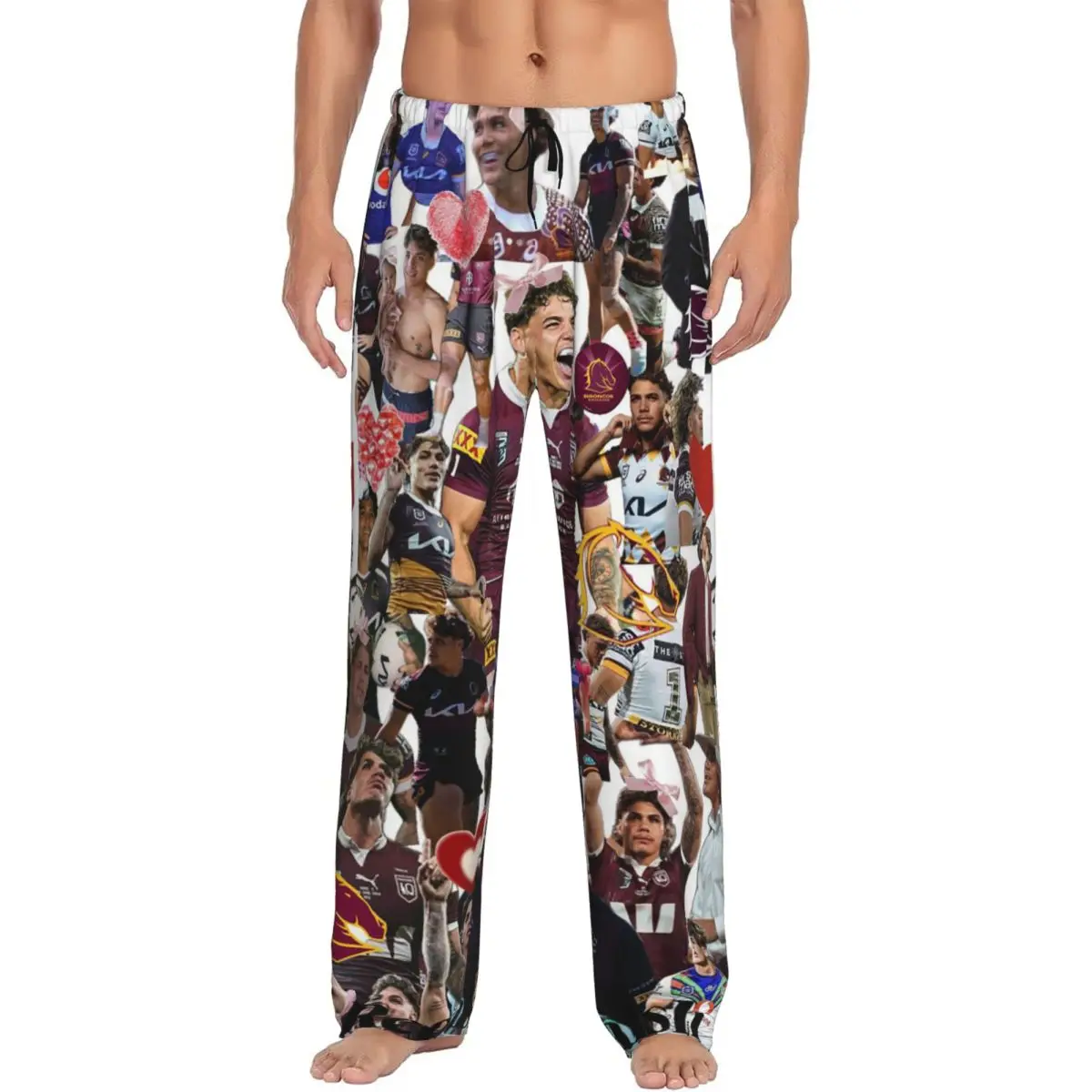 

Пользовательские Reece Walsh Nrl Горячие коллажные фотографии Пижамные штаны Мужская одежда для сна Пижамы для сна с карманами