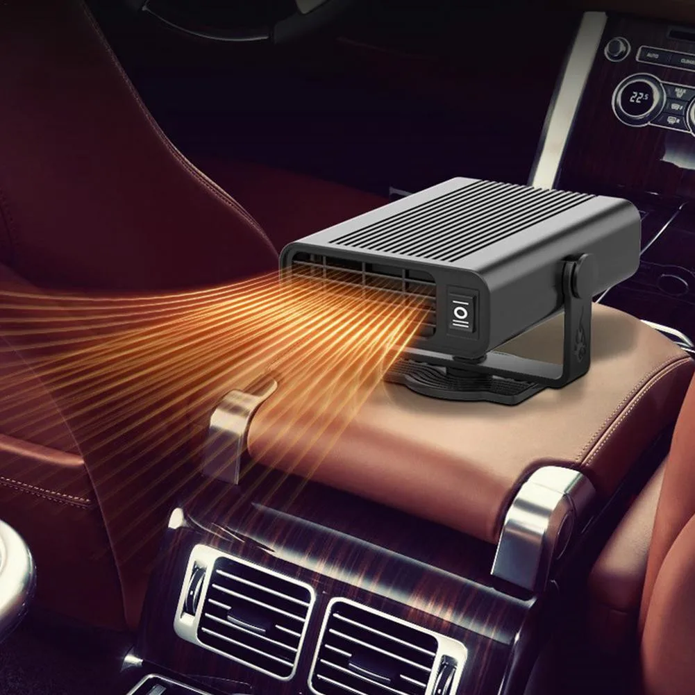 24V 120W Car Heater Portable Defroster Fan for Cooling and Heating Auto Heater with Air Purification Black