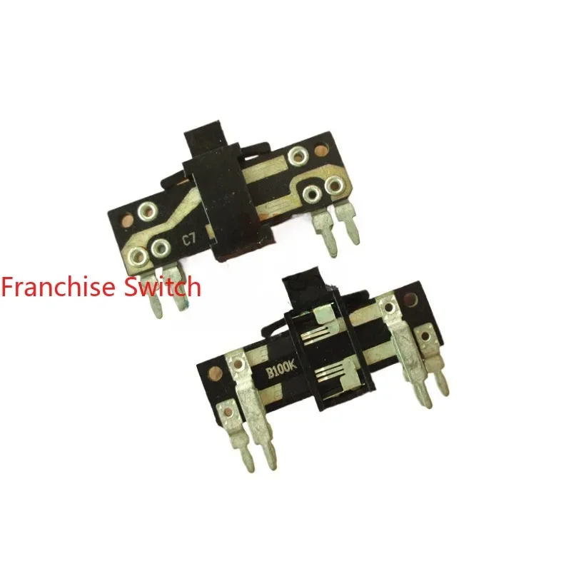 

50PCS Total Length 30MM Shank Height 4MM 100K B100K Vertical Duplex Direct Slide Potentiometer, Sliding Fader Adjustment