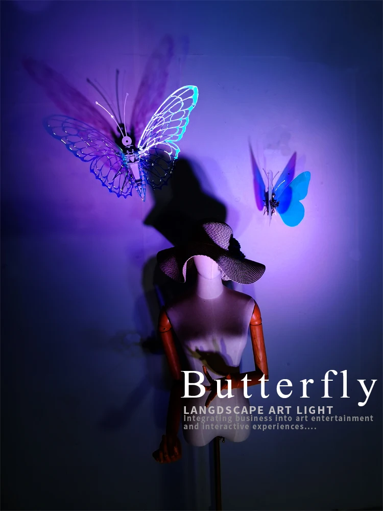 Colorful Butterfly Angel Art Gallery Internet Famous Photo Taking Decoration Scene Layout Brightening Decorative Showcase