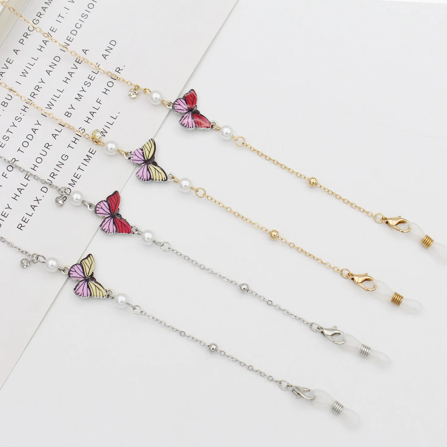 Boho Butterfly Pendant Glasses Chain Anti Slip Sunglasses Reading Glasses Lanyard Strap