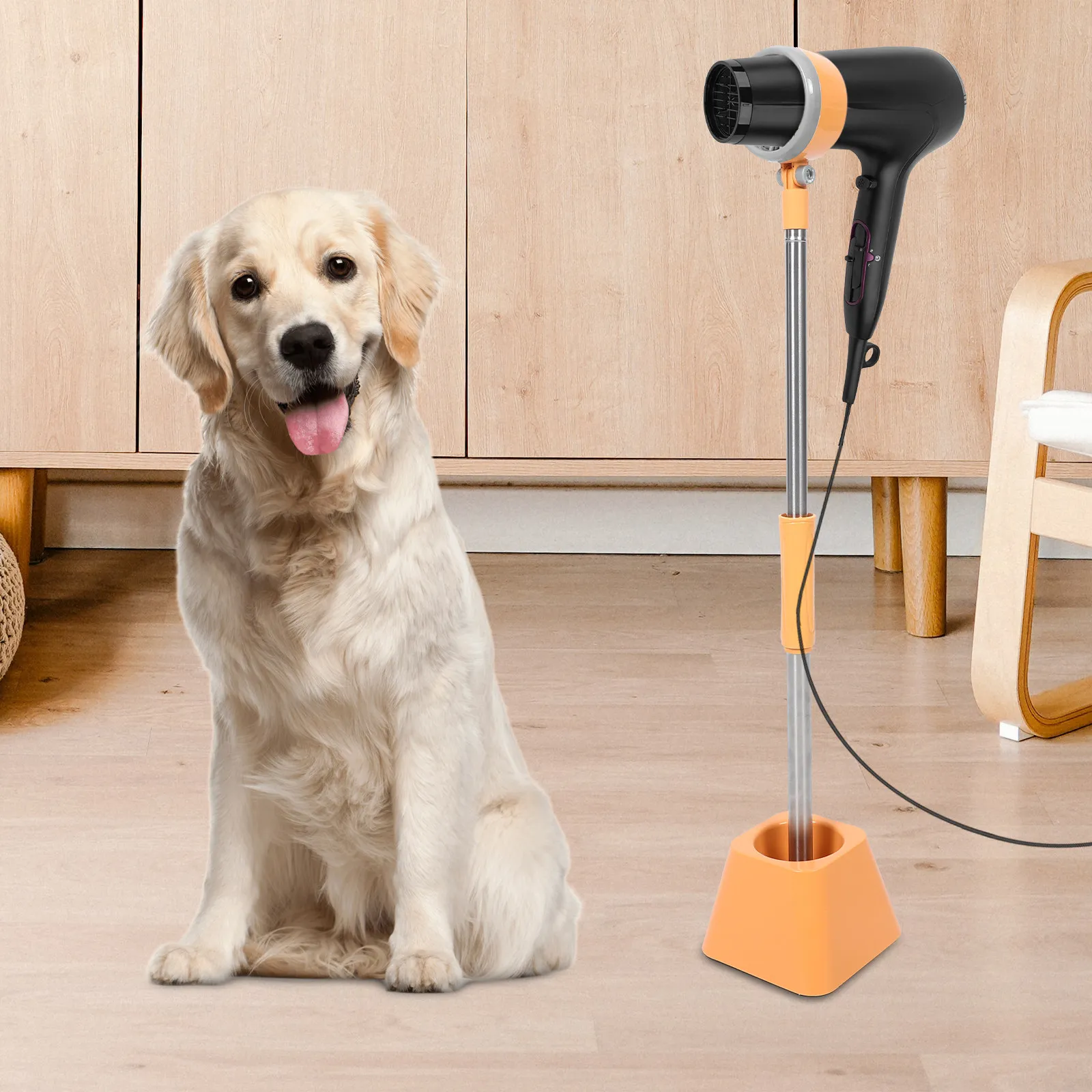

Adjustable Pet Hair Dryer Floor Stand Heavy Duty Stable Base Telescopic Grooming Blower Holder for Dogs Cats Salons Home Use