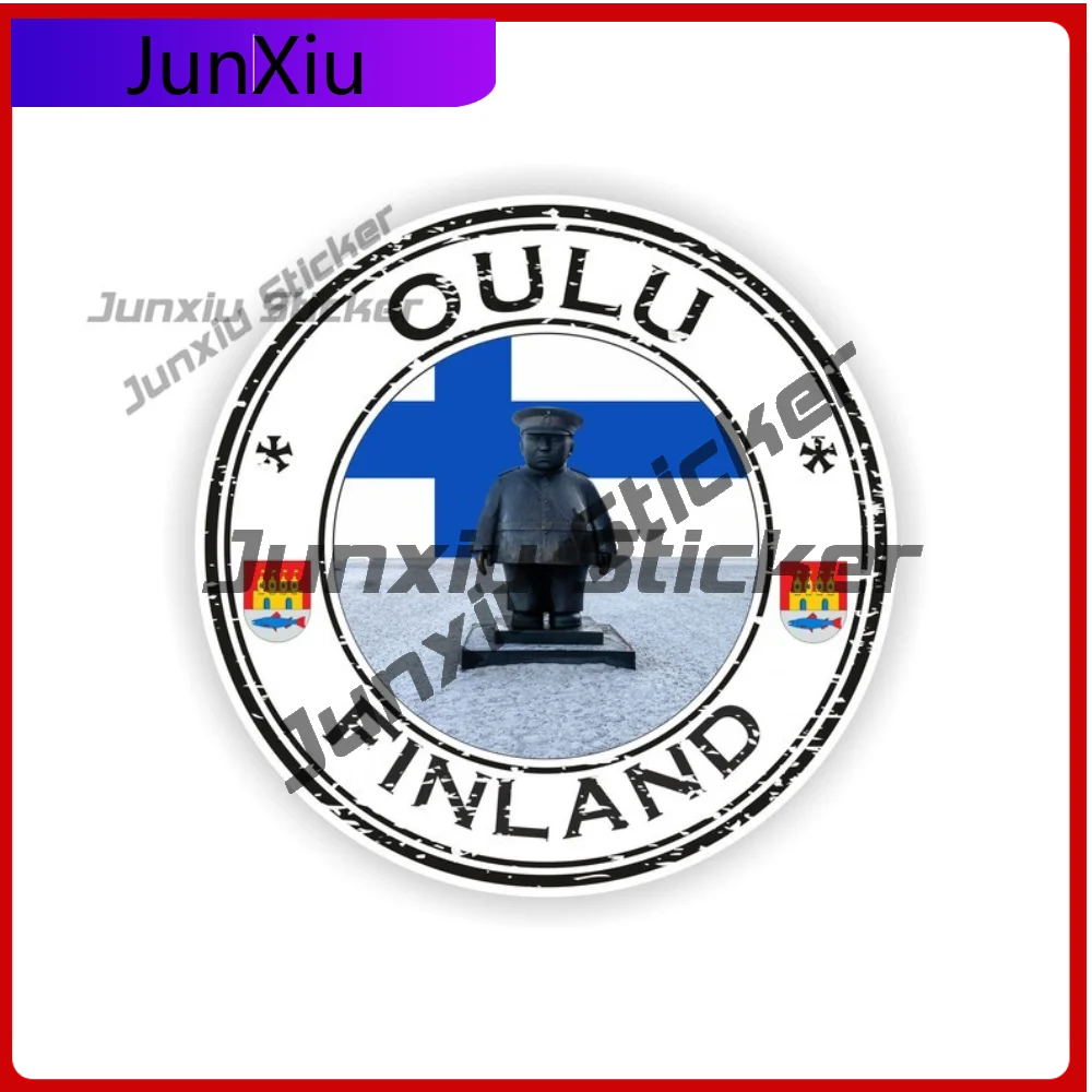 

Oulu Finland Seal Sticker Round High Quality Car Sticker For SUV Motorcycle Sun Protection Decoration Auto Accessories Exterior