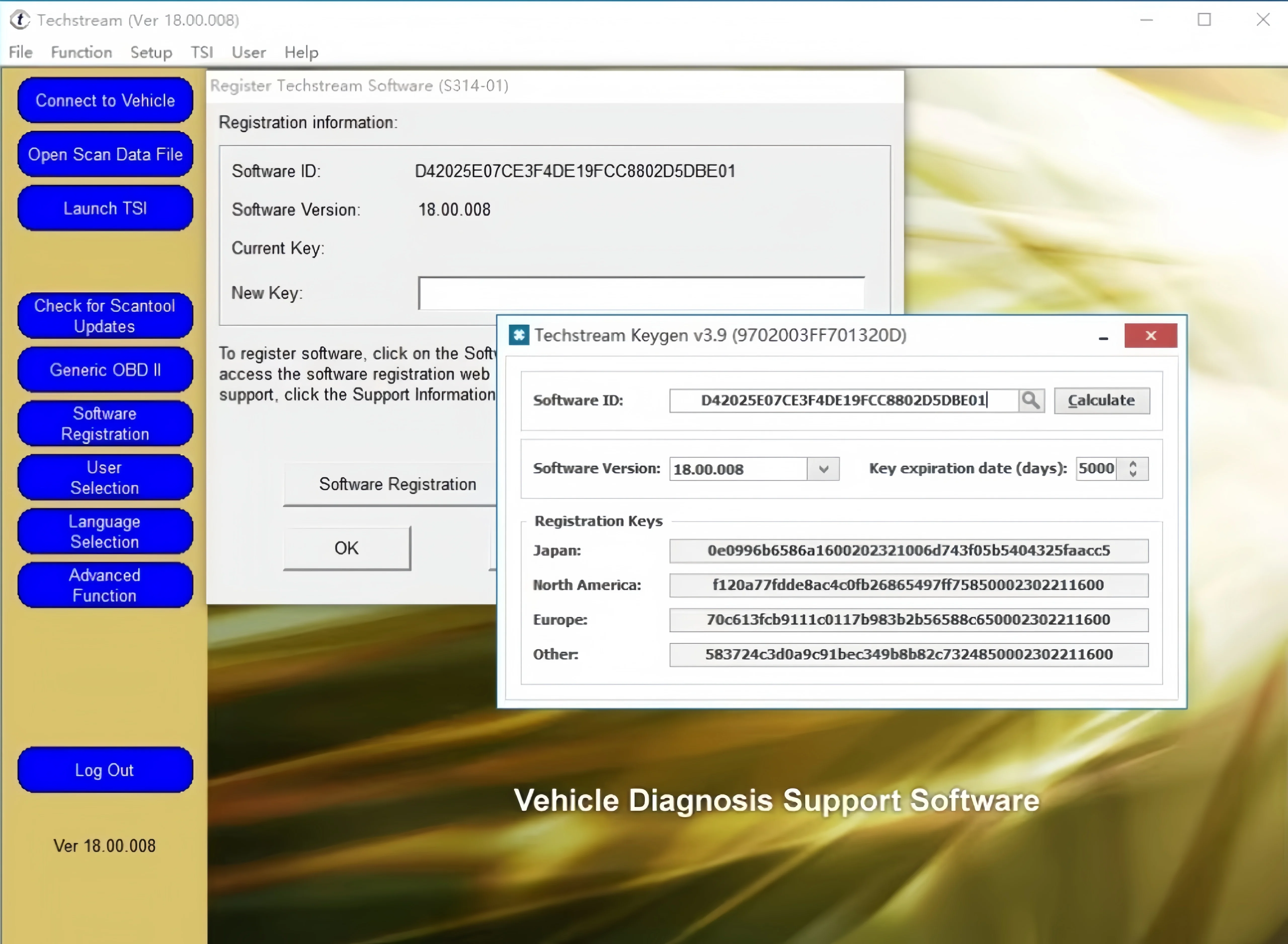 Newest T-O-Y-O-T-A TIS Techstream 18.00.008 Software, Download Link & Active Code, Fully Compatible with MINI VCI MINIVCI-USB