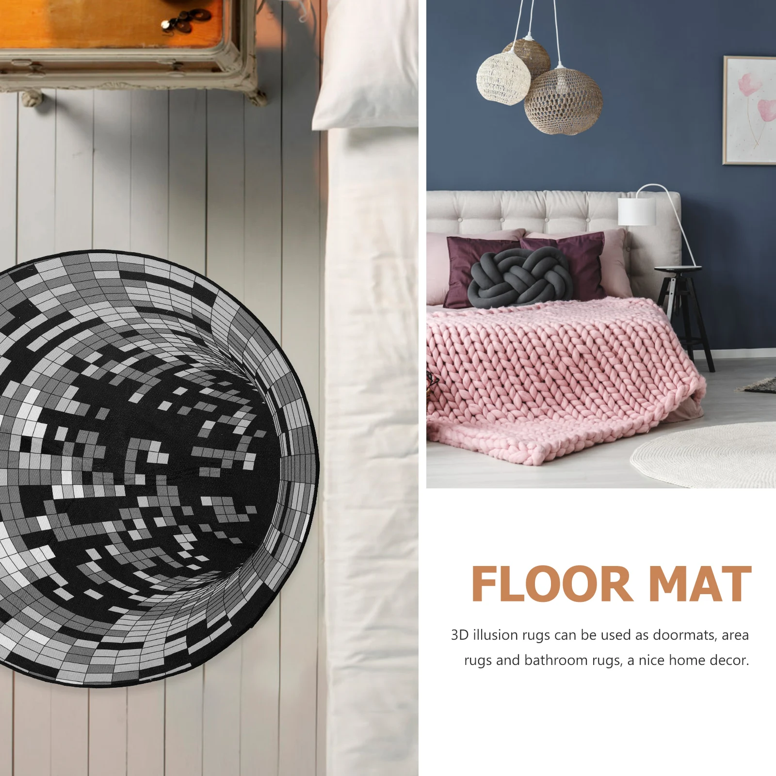 

3D Carpet Floor Rugs Bedroom Living Mat for Bedrooms Dorm Area Carpets Illusion