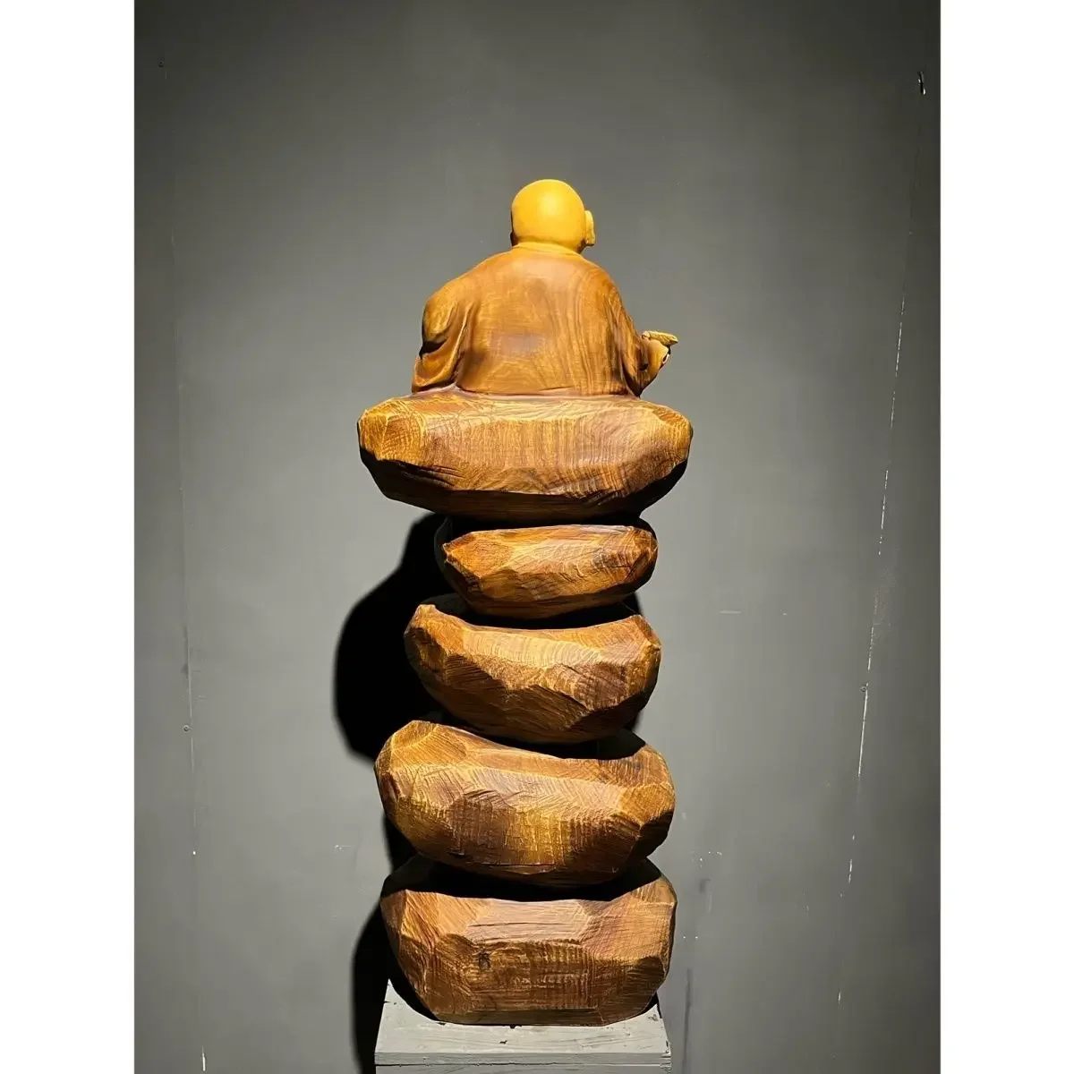 Camphor wood rosary small monk solid wood natural creative home tea room decorative wood carving ornament