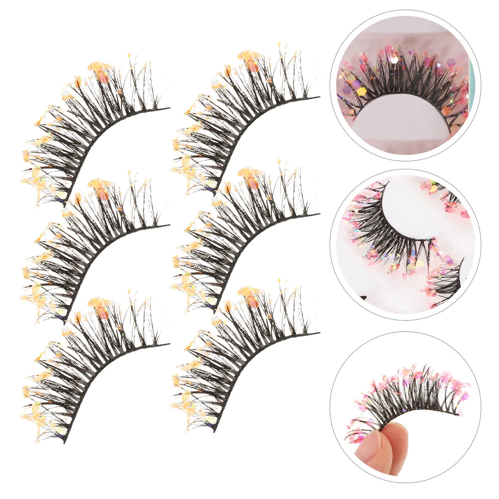 3 pares de pestañas postizas cortas con brillo, paquete de pestañas postizas naturales individuales, accesorios de maquillaje para mujeres, pestañas postizas