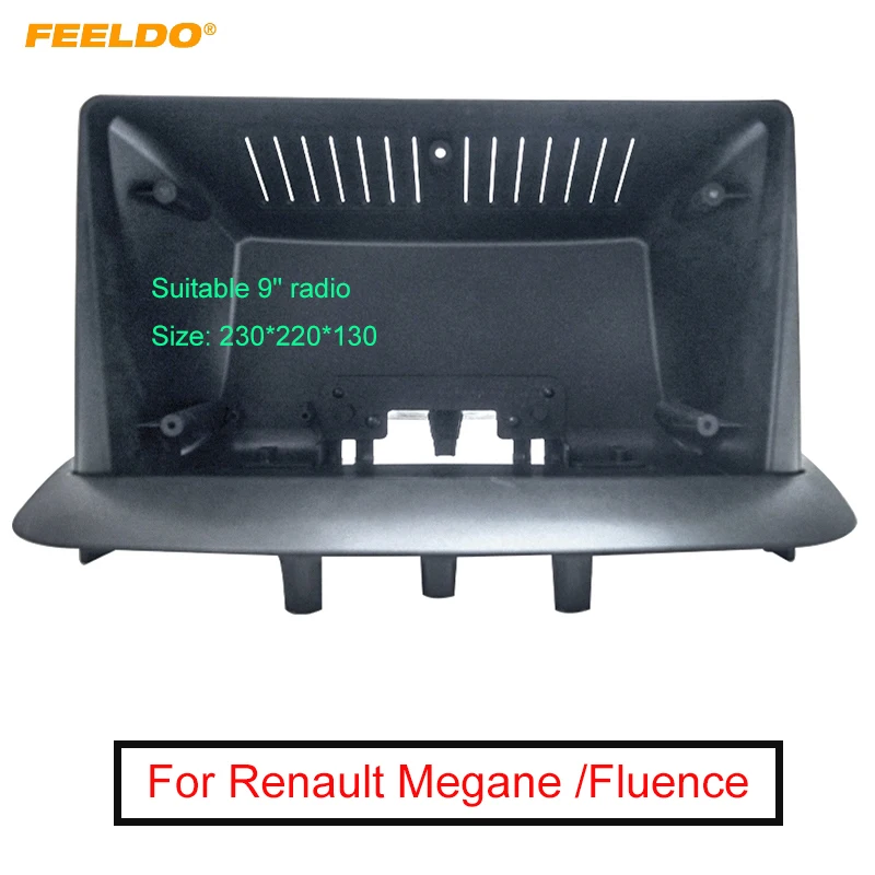 

FEELDO Car Audio Fascia Frame Adapter For Renault Megane 08-15 Fluence 09 9" Big Screen 2DIN Dash Fitting Panel Frame Kit