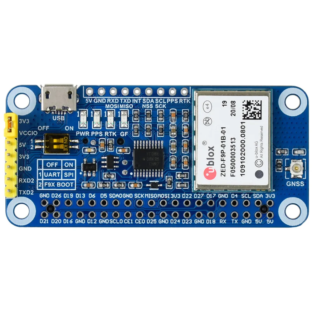 

1PCS/LOT Raspberry PI ZED-F9P centimeter-level GNSS expansion board multi-frequency RTK differential GPS module