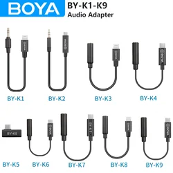 BOYA – câble adaptateur Audio pour Microphone sans fil, Extension professionnelle BY-K1-K9, pour iPhone Xiaomi DJI OSMO™ACTION DSLR