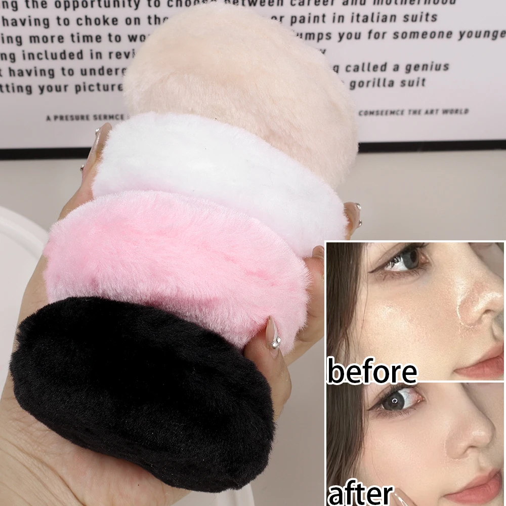 Fluffy Powder Puff Ultra Soft Sponge Washable Reusable Velvet Face Body Cosmetic Puff Loose Powder Puffs Narzędzie do makijażu na mokro i na sucho