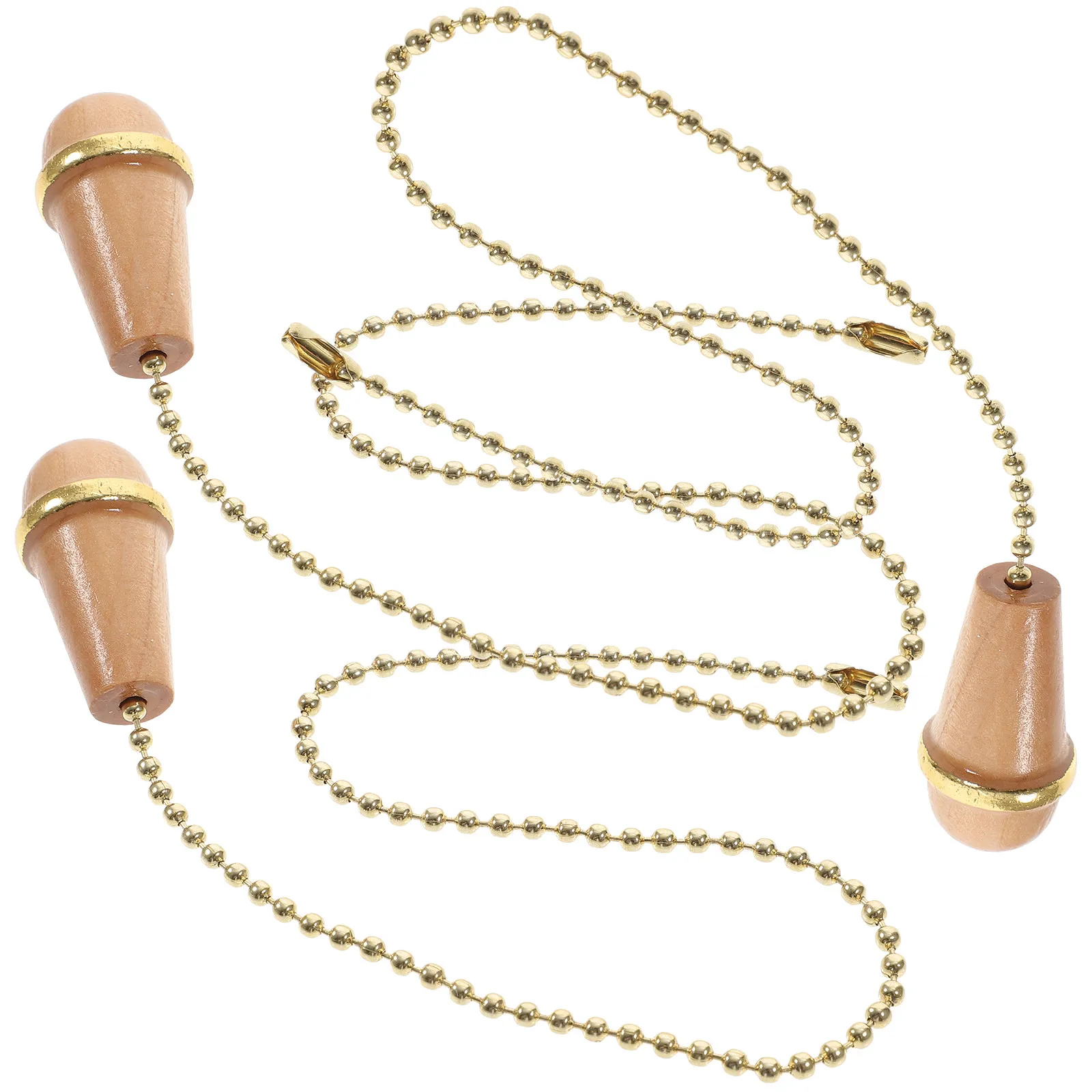 3Pcs Ceiling Fan Pull Chain Wooden Knob Replacement Cord for Light Switch Bathroom Fan Chain Extender Decorative