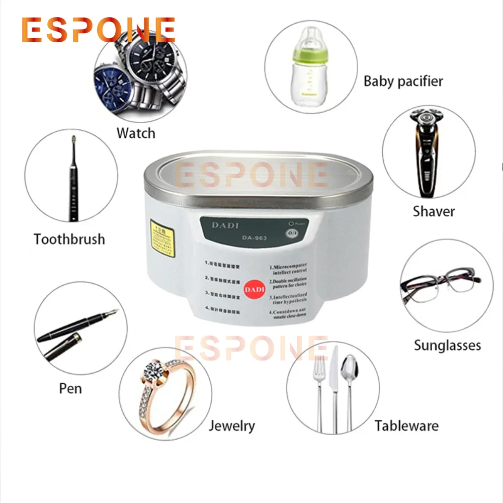 ESPONE Washing Machine Print head Ultrasonic Cleaner For Clogged/Blocked print Glasses Circuit Board Intelligent Cleaner DA-968