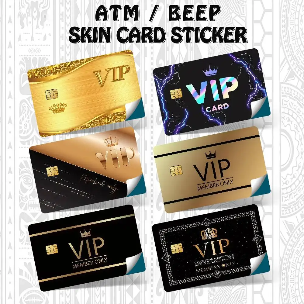 Beautiful Metal VIP Credit Card Debit Card Waterproof Sticker Bank Bus Card Protective Film Sticker