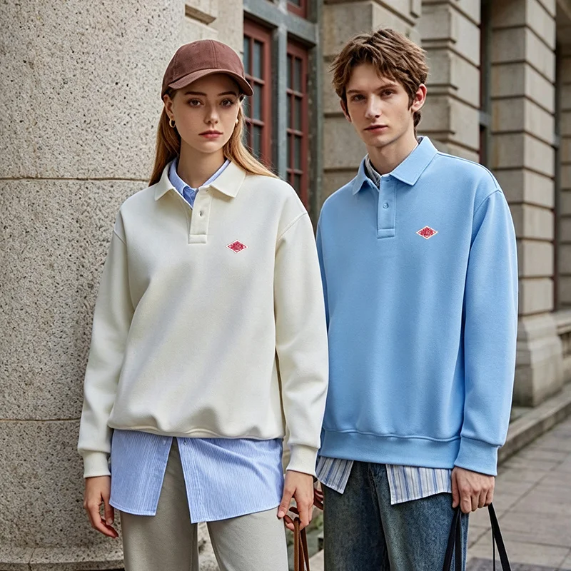 Autumn Winter High Quality Sweatshirts Cotton Brand Embroidery Logo Casual Hoodie Men Long Sleeve Women Polo Tracksuit Tops
