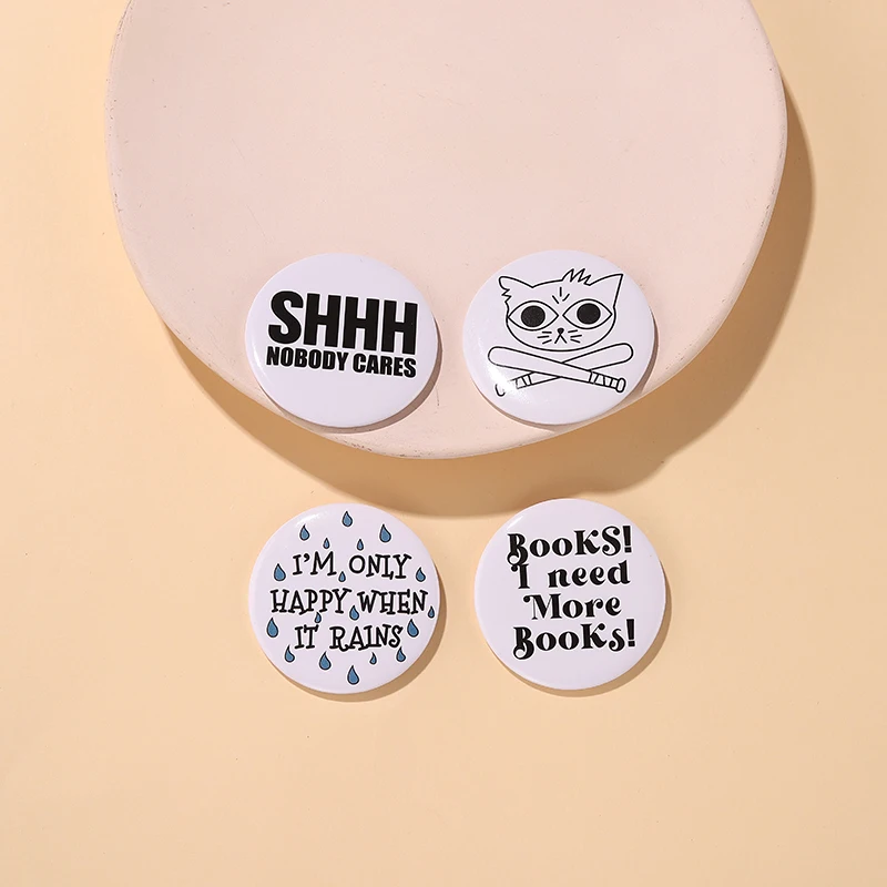 Slogan Tinplate Soft Button Pin Punk Art is Hard Need Books Badge Collar Sample Backpack Brooch Metal Gift For Friends Jewelry