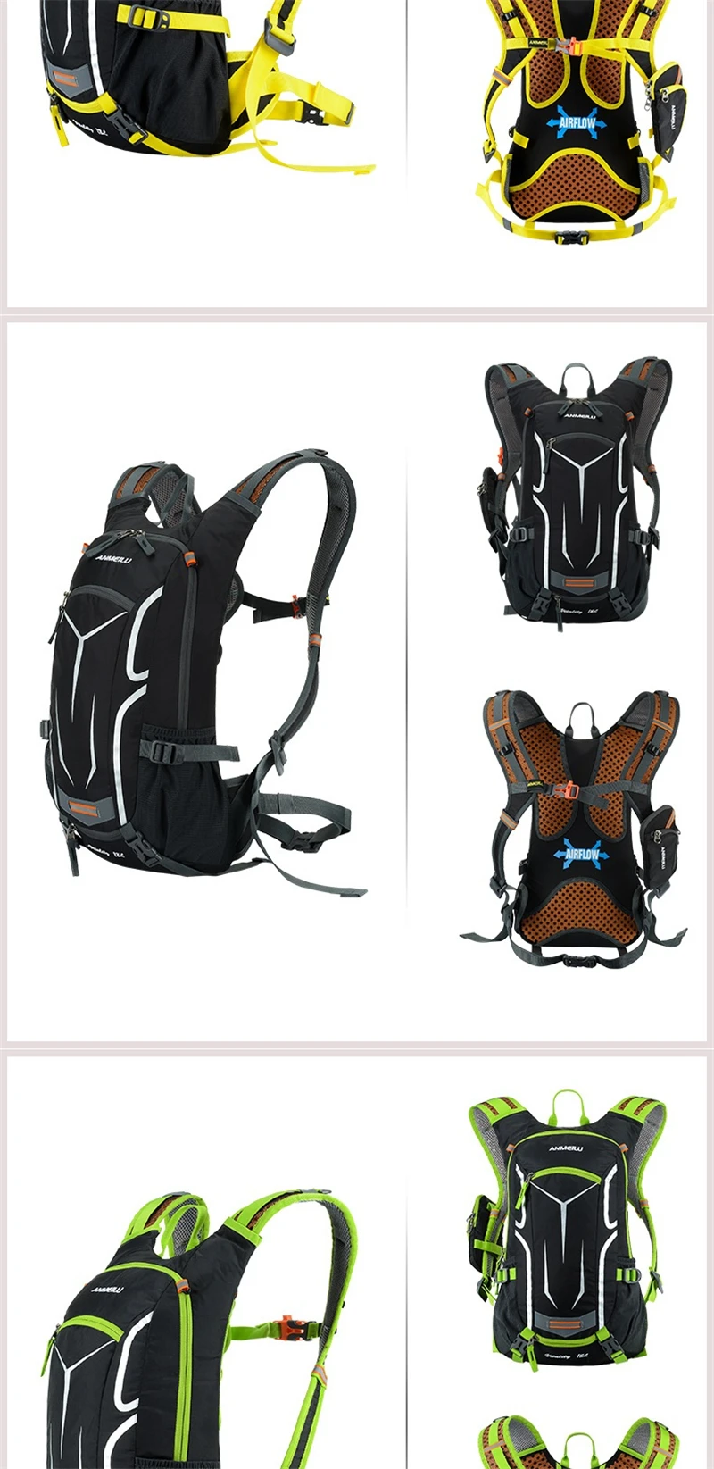 Anmeilu Outdoor-Laufrucksack, Fahrradrucksack, Camping, Wandern, Trekking, wasserdichte Sportrucksäcke, Unisex, Klettern, Reisetasche – Detail 8