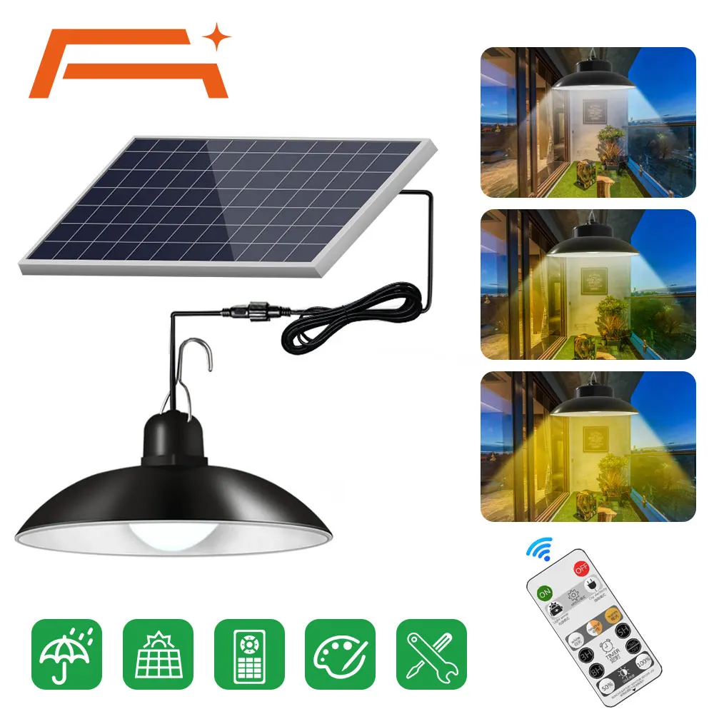 

Solar Pendant Light Waterproof Remote Control LED Lamp sunlight powered wall lamp,Outdoor Garden Yard Hanging Solar LED Light