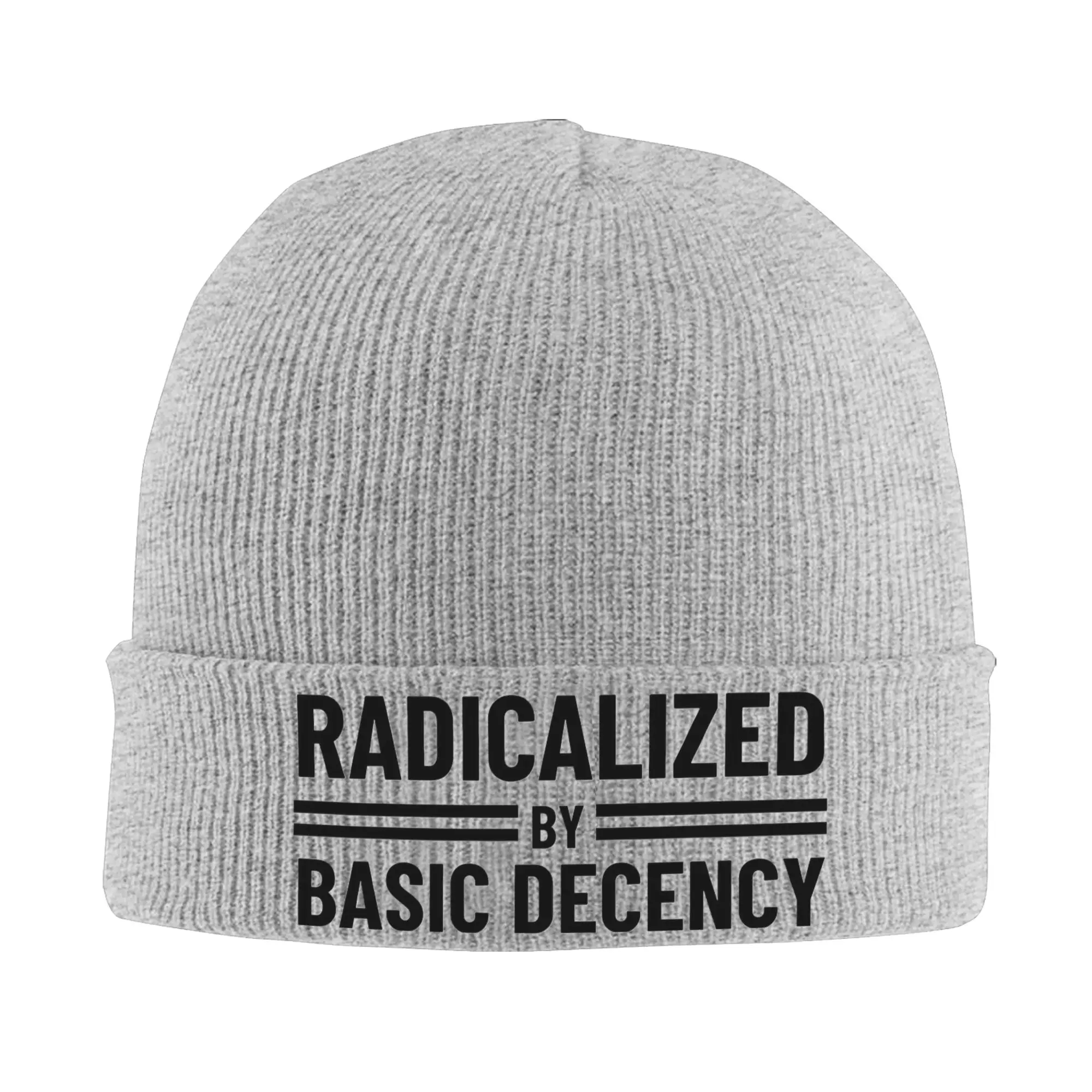 Social Democracy Radicalized by Basic Decency Knitted Caps Women's Men's Beanies Winter Hat Acrylic  Crochet Caps ,