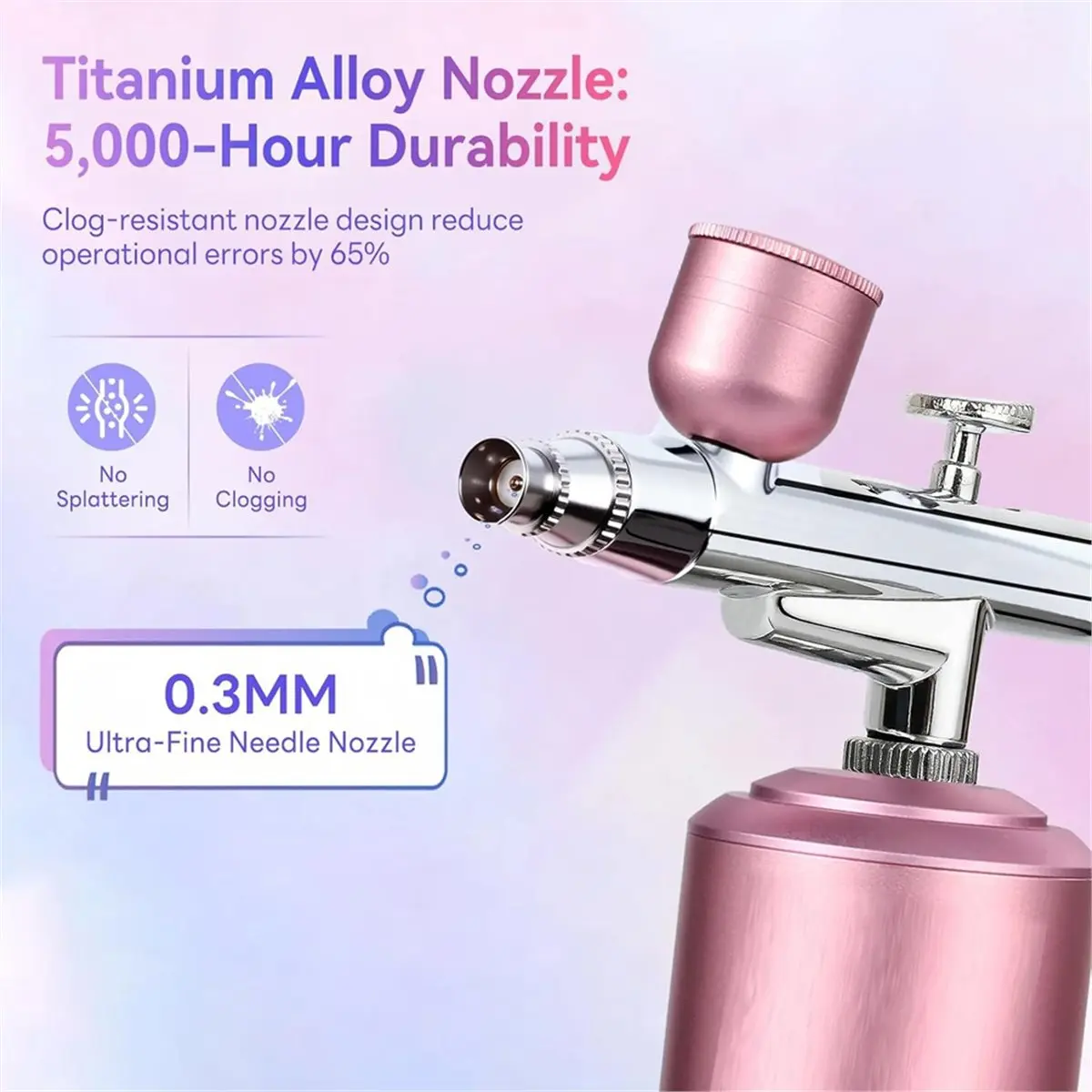 Reliable- Airbrush Kit with Compressor Portable Airbrush Kit High-Pressure Non-Clogging Air Brush Set Cordless Rechargeable