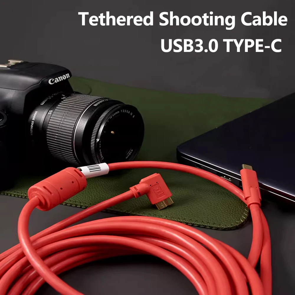 Tethered Shooting Cable USB3.0 TYPE-C Left Angled Camera Data 3m 5m for Canon 5d4 5DS 5DSR 7d2 Nikon D800 D800e D810 D850 SLR