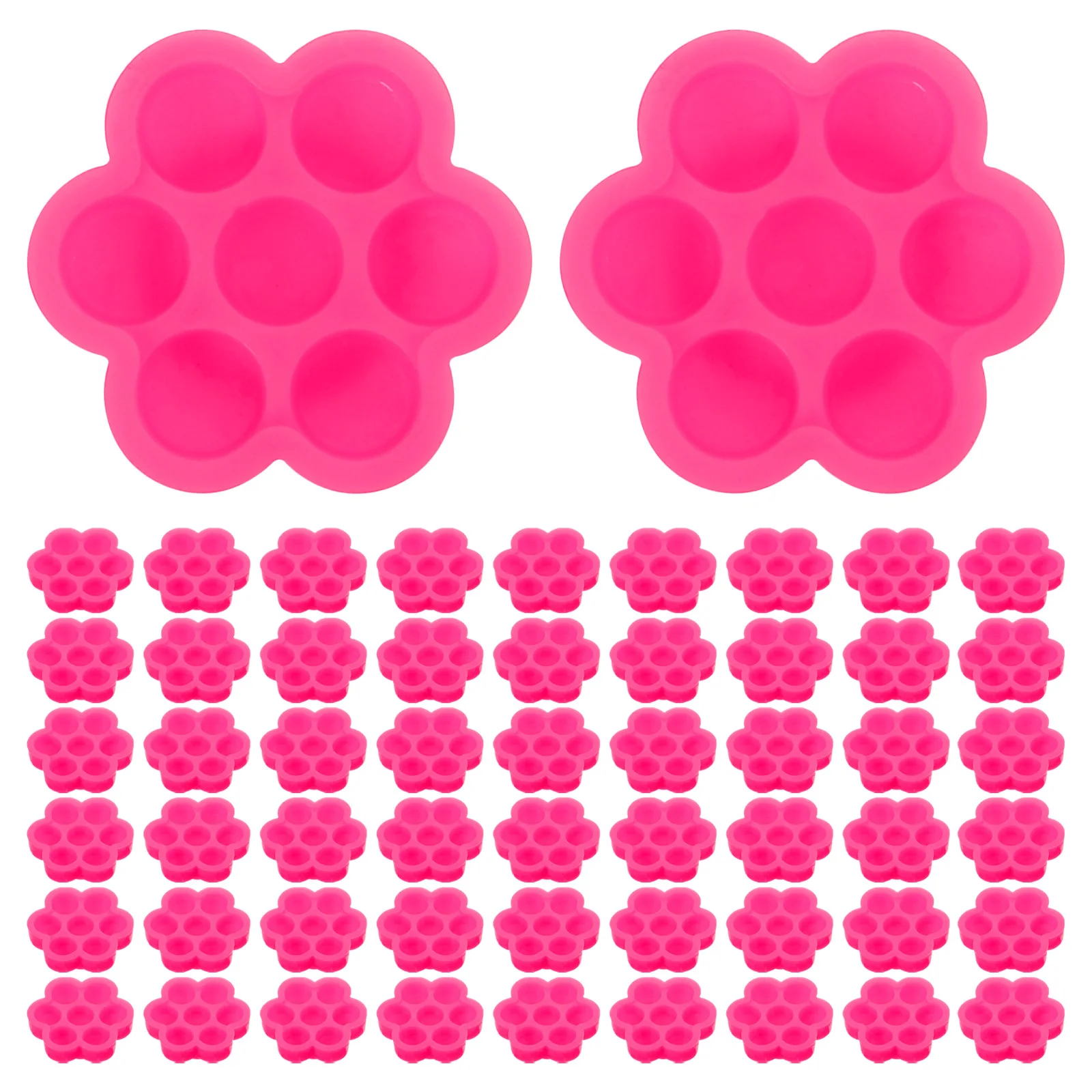 100 Stuks Wimper Lijm Cups Wegwerp Plastic Lash Extension Houder Voor Diy Schoonheidssalon Gebruik Bloemvormige Cup Wimper Extensions