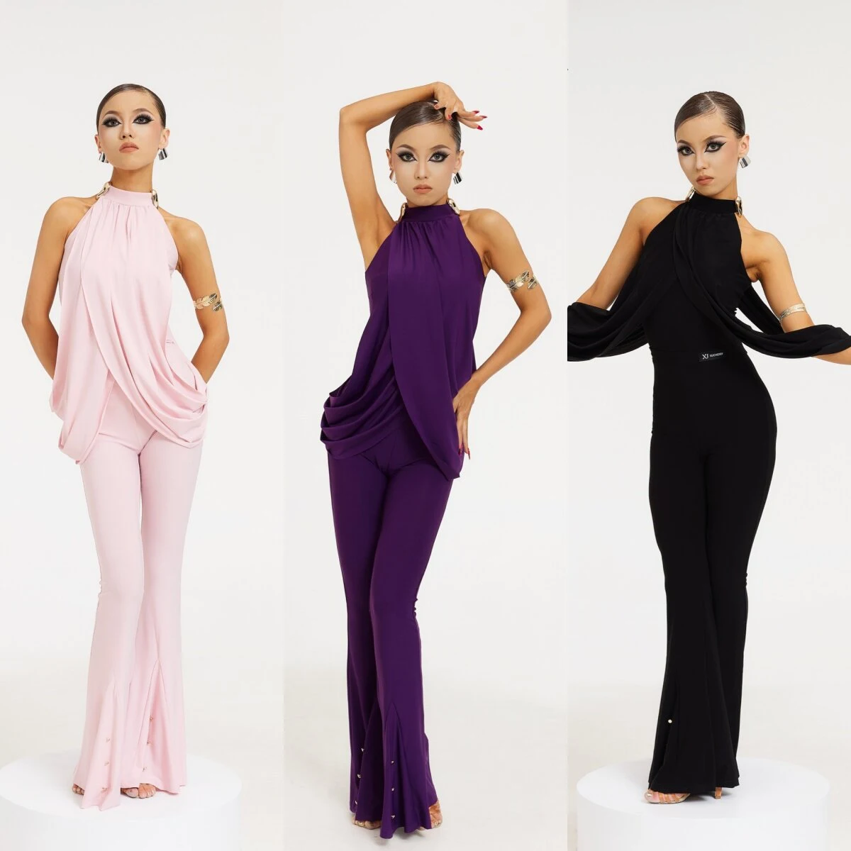 2026 Lateinamerikanische Tanzkleidung für Damen: Designer-Tops und Hosen für Erwachsene, Ballsaal-Tanzkostüm, Tango-Übungskleidung in Schwarz