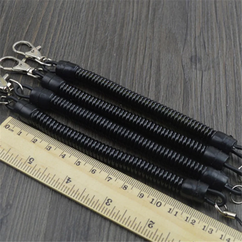 Plastic Black Retractable Spring Coil Spiral Stretch Chain Keychain Key Ring For Men women Key Holder Keyring Gifts