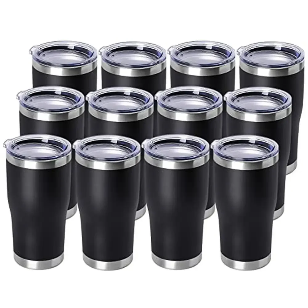 

20oz Stainless Steel Double Wall Vacuum Insulated Travel Tumbler Lid 12 Pack Portable Powder Coated Coffee Mug Bulk Fashionable