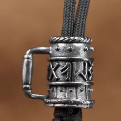 Viking Wine Glass Brass Knife Bead Vintage DIY Paracord Bracelets Accessories Outdoor EDC Tool Umbrella Rope Lanyard Pendants