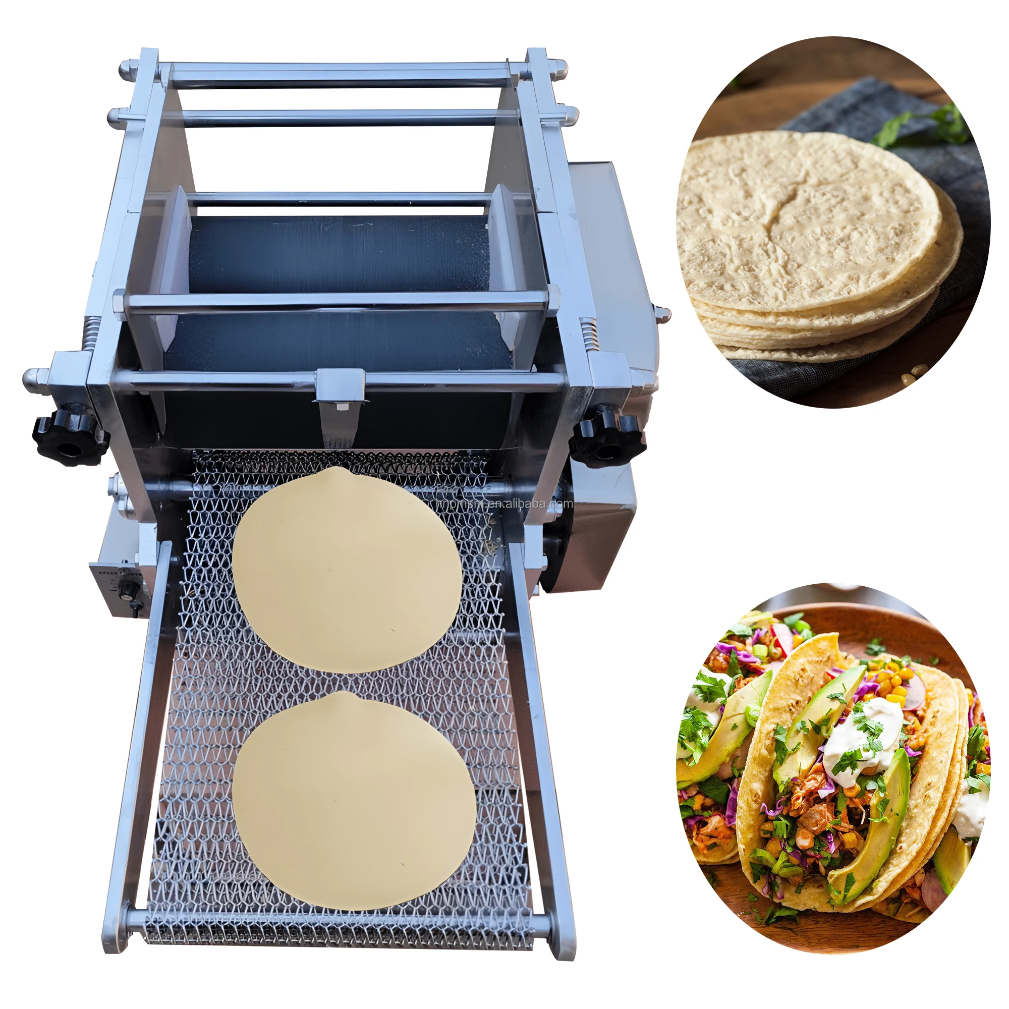 Flour tortillas machine industrial flatbread rolling press and tamale maker for burrito production and dough pressing use