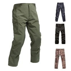 Tactical Pants Softshell Sharkskin Hunting Waterproof Pants Men Outdoor Hiking Camping Trouser Winter Fleece Lining Pants