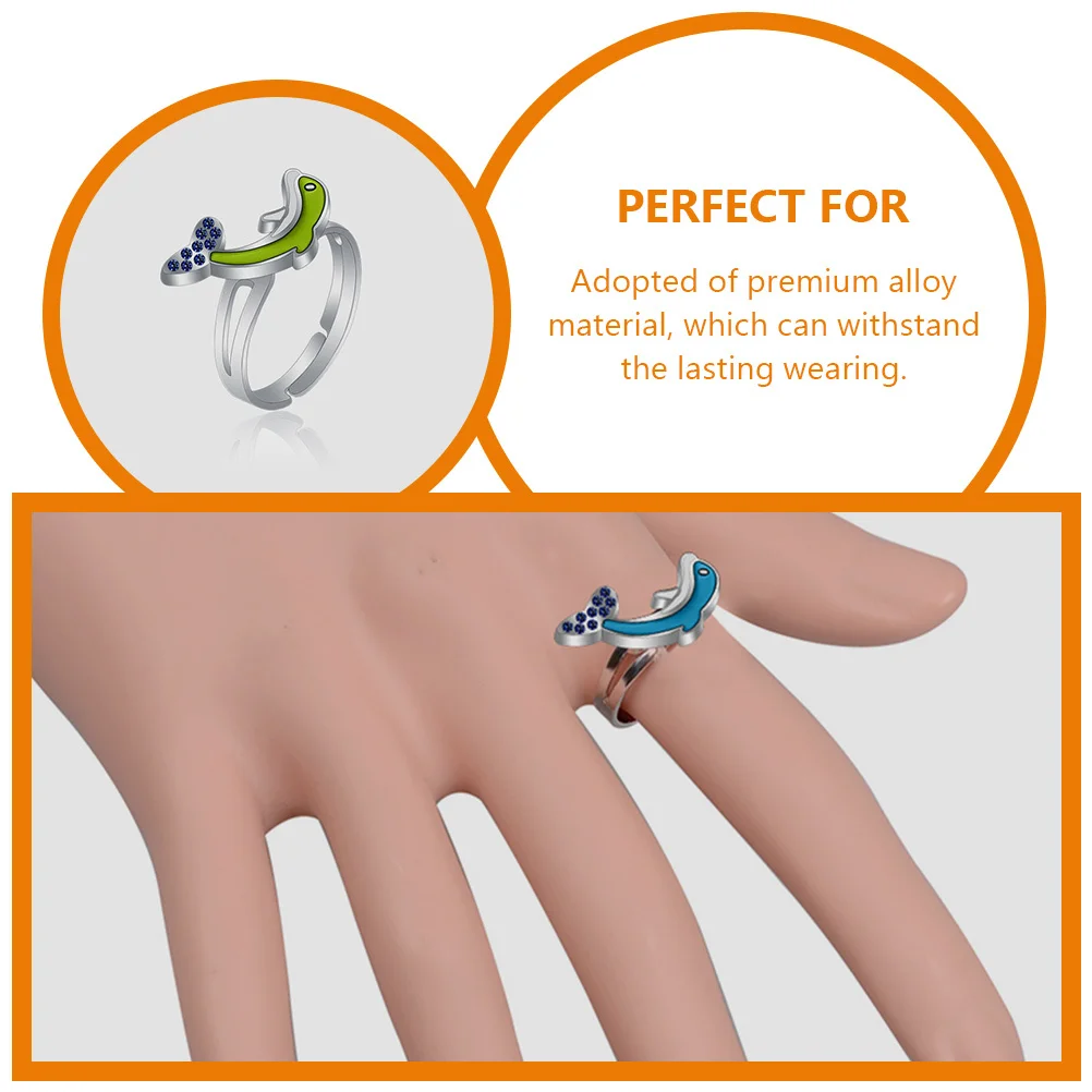 Dolphin Mood Ring Color Changing Adjustable Emotion Ring for Women Men Kids Sensitive Temperature Change Jewelry