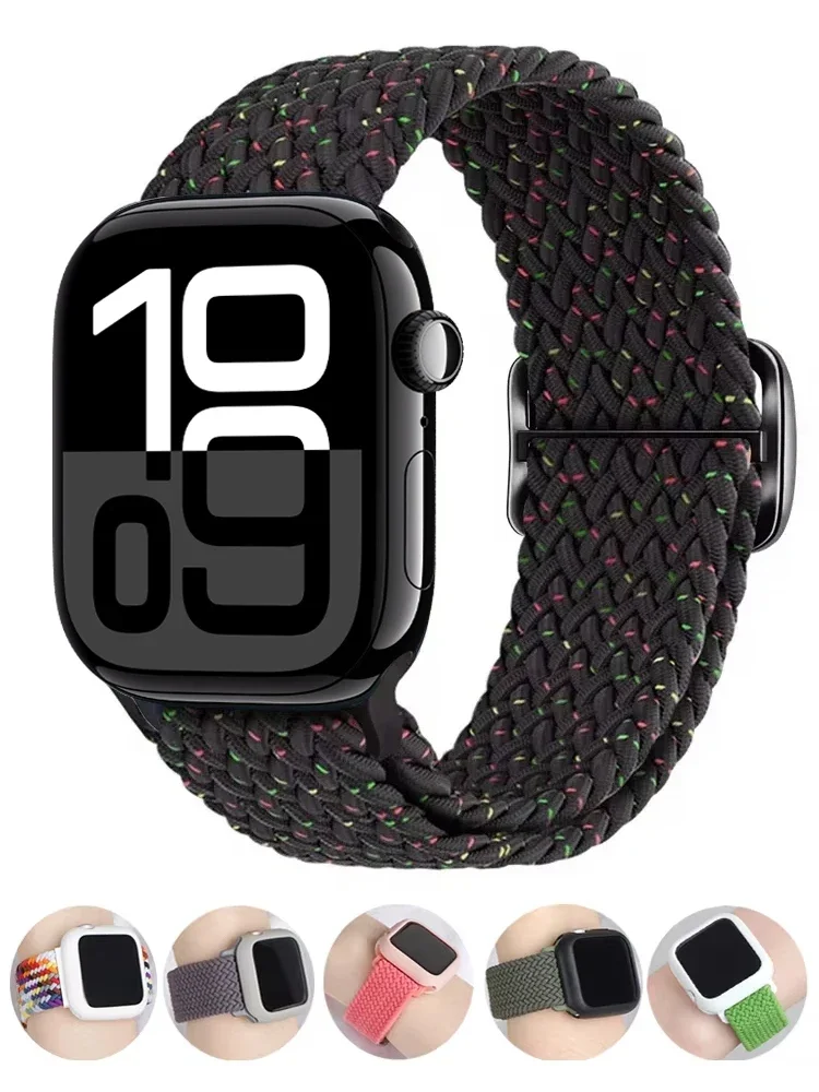 Braided straps For Apple watch 10 band 42mm 46mm 45mm Ultra 49mm 44mm 40-41mm belt correa bracelet iWatch series 9 8 7 4 5 se 6