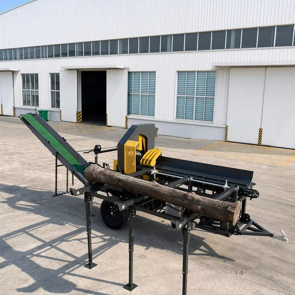 Professional Firewood Processor 45 Ton with 24 Inch Harvester Bar 404 Chain 10000rpm Saw Speed and Hydraulic Log Clamp