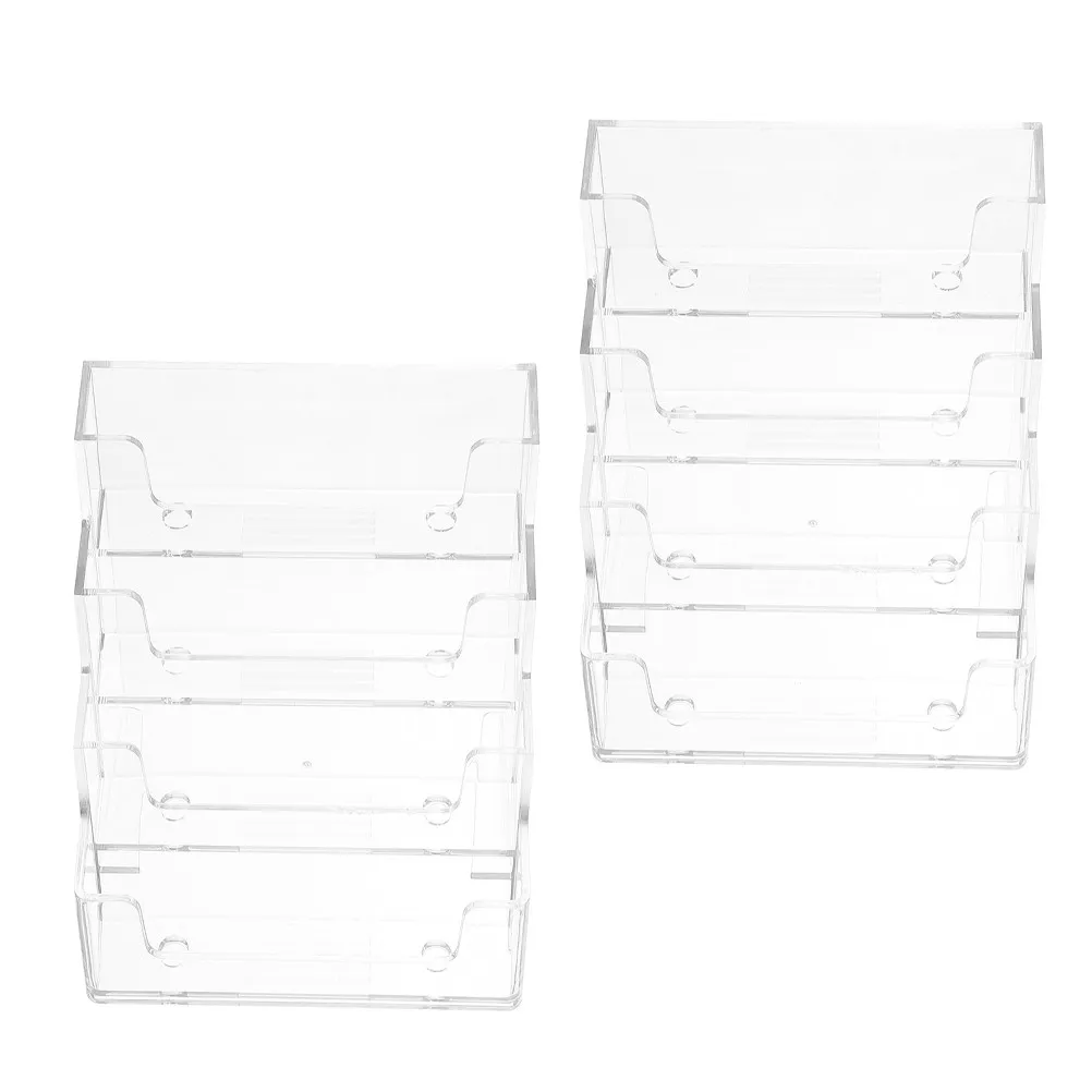 

Держатель для визитных карточек, 2 шт., прозрачная пластиковая подставка, устойчивая, с нескользящим основанием, настольный органайзер, держатель для именных карточек, многоразовый, для карт