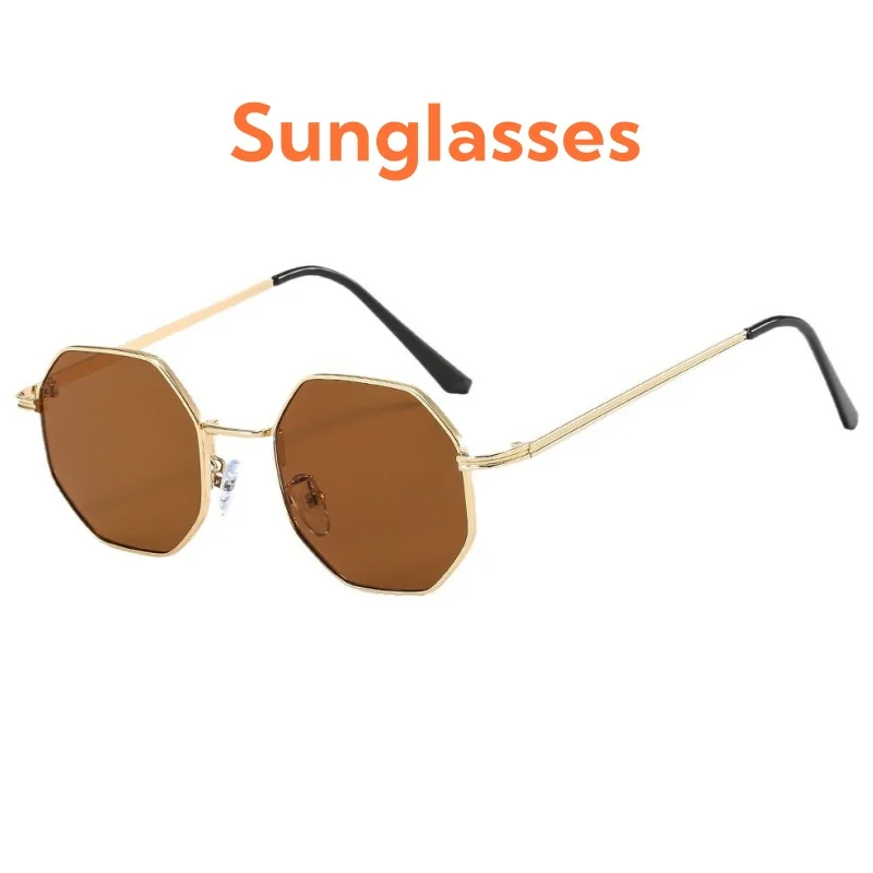 

Advanced Fashionable Metal Polygonal Sunglasses Beach Travel Outdoor UV Protection Street Photography Shades Eyeglasses